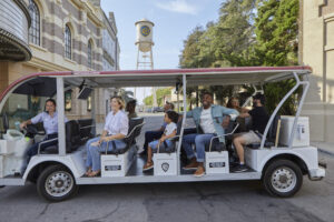 Family of three on the Warner Bros. Studio Tour Hollywood