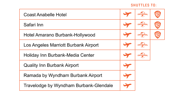 Hotel Shuttle Chart