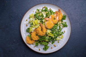 Grilled Shrimp Caesar Salad at Portos Bakery in Magnolia Park, Burbank